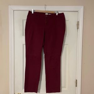 Maroon straight leg cotton pants A New Day size 12